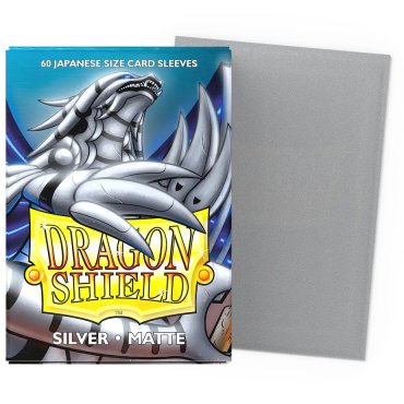 60 pochettes matte format japonais silver dragon shield 