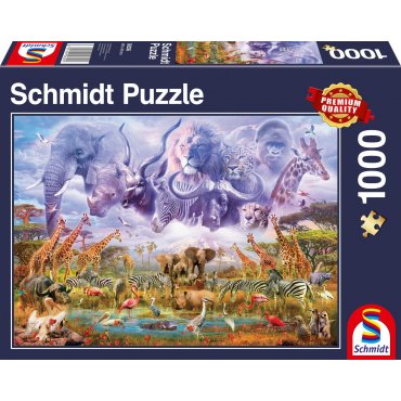puzzle 1000 schmidt animaux autour point eau 