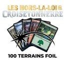 Lot de 100 terrains de base Foils Les hors-la-loi de Croisetonnerre - Magic
