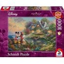 Puzzle 1000 pièces Disney - Kinkade : Sweethearts Mickey & Minnie