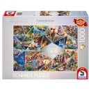 Puzzle 1000 pièces Disney - Kinkade : 100ème célébration mosaïque
