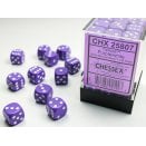 Set de 36 dés D6 12mm Polyhédraux opaque Violet et Blanc - Chessex