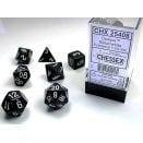 Set de 7 dés Polyhédraux opaque Noir et Blanc - Chessex