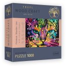 Puzzle 1000 pièces en bois - Colorful Cat - Trefl